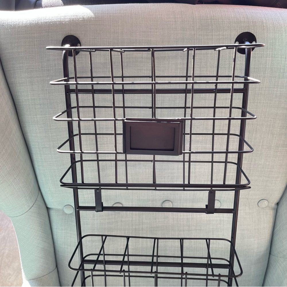 2 Tier Storage Rack Magazine Rack File Holder Space Saver Brand NEW Black NWT - Picture 3 of 8